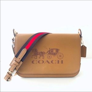 Coach Jes Messenger Crossbody Tan Leather Purse